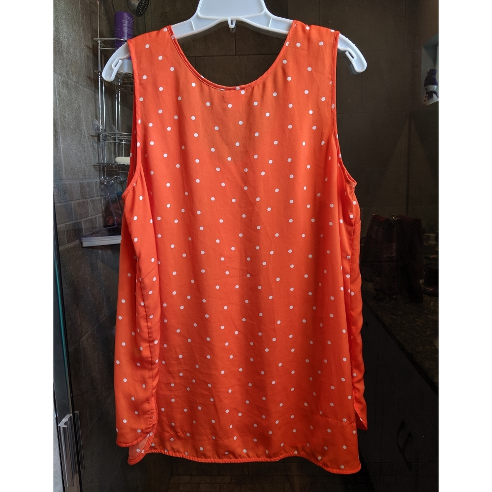 DONATING 1/20/25 🍍 Merona Orange Polka Dot Tank 🍍 - Picture 2 of 4